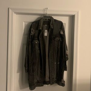 Oversized, Black/Stone Washed Jean Jacket